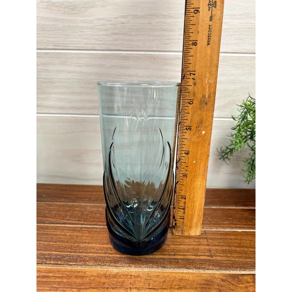 Set of 4 Majesty Peacock Blue Flat Tumblers by Libbey Glass - Discontinued - Picture 5 of 5